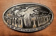 Wild Turkey Bourbon Belt Buckle 1974 Austin Nichols Promo Vtg Bergamot   