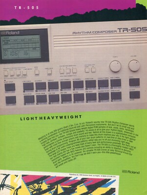 1986 Print Ad of Roland TR-505 Rythm Composer Midi Drum Machine