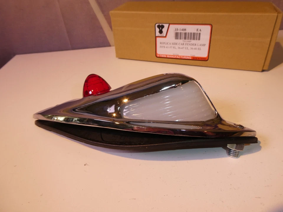 Harley Replica Side Car Fender Lamp Assembly UL EL FL 1936-57 V-Twin 33-1408 Y2 - Image 4 of 4