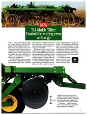 1990s John Deere 714 Mulch Tiller - Original Print Advertisement (8in X 11in)