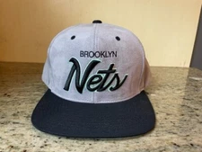 BROOKLYN NETS Mitchell & Ness NBA Gray SnapBack Script New Without Tags