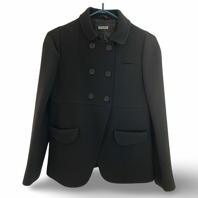 EUC Miu Miu 2008 black wool double breasted jacket, IT 40 38 US 4 