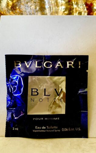 🛑2 Bvlgari Blv Notte Pour Homme .06 fl oz. Eau de Toilet 1 Free Sample Tester