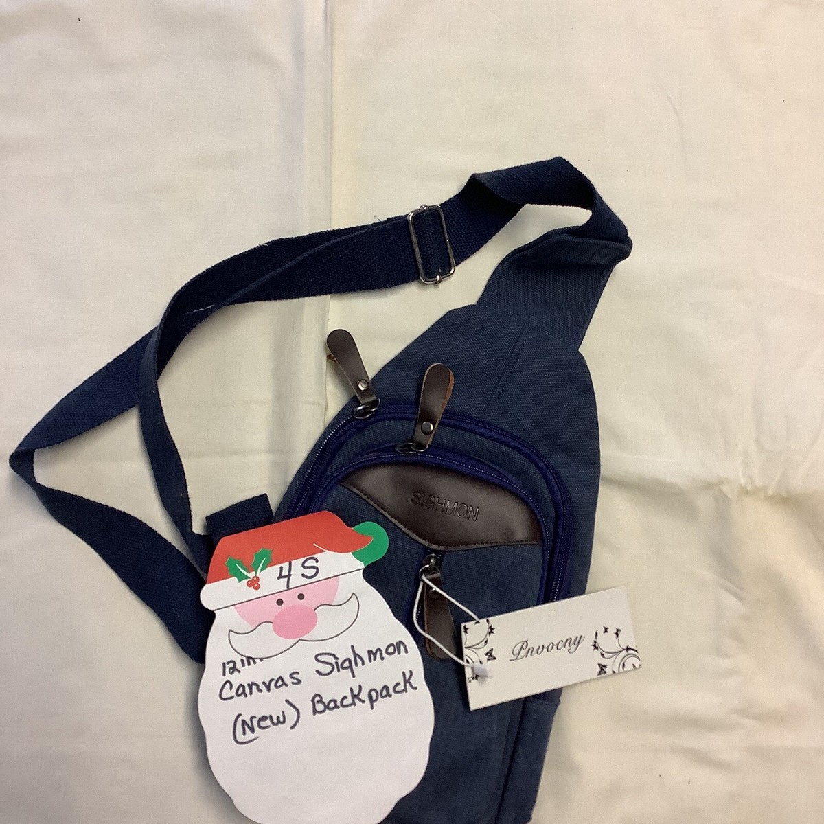 Sighmon Navy Blue Sling Shoulder Chest Crossbody Travel Bag Purse
