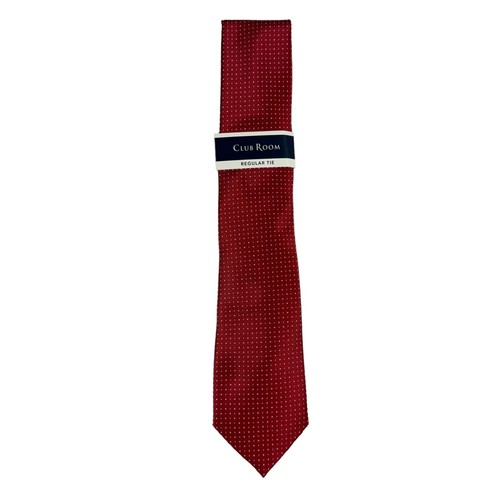 Club Room Mens Reade Dot Classic Neck Tie Red 3.25" - Picture 2 of 4