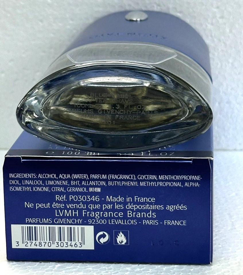 Loción para después del afeitado Givenchy Pour Homme etiqueta azul 3,3 oz DE COLECCIÓN Foto 3 de 4