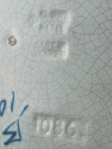 Sweden Bo Fajans Handpainted Faience Blue Signed & Numbered Scallop Border Plate - Picture 5 of 5