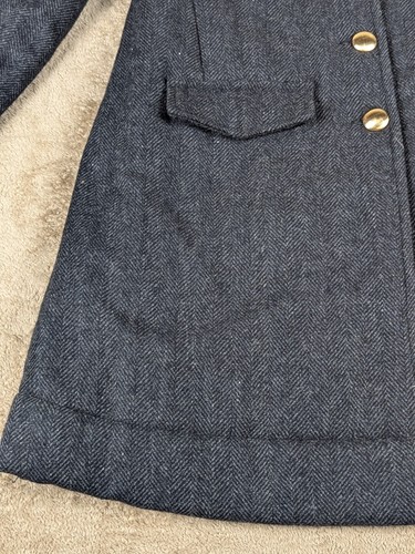 Nellystella Girls' Wool Blend Coat Size 10 Navy Blue Herringbone Gold Buttons - Picture 8 of 24