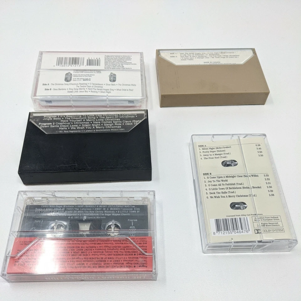 Christmas Cassette Tape - Willie Nelson, Chipmunks, Natalie Cole... Lot of 5 Foto 2 de 3