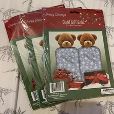 3 Giant Gift Bags ~ 28” x 36”  ~ Blue with Snowflakes .. Christmas Holiday ..NEW