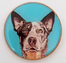 Australian Cattle Dog Blue Heeler Dog Original Art Brooch Pin