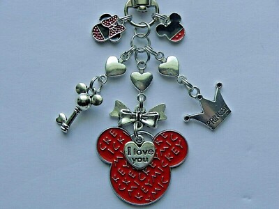 DISNEY WORLD MINNIE MICKEY MOUSE PRINCESS KEY CHAIN PURSE BAG