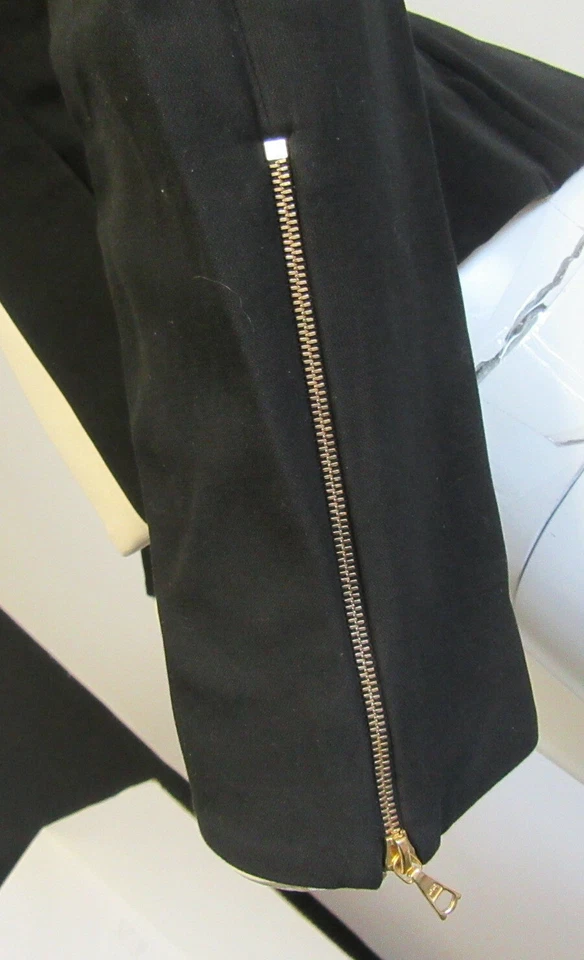 MARNI ivory/black color block zip front blazer SZ 40 - Image 3 of 4