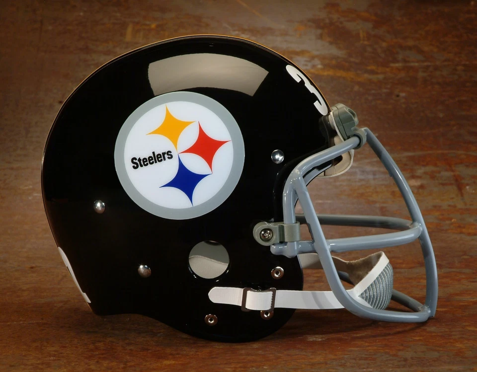 Casco de fútbol americano vintage estilo Pittsburgh Steelers NFL - FRANCO HARRIS 1975-1976 Foto 2 de 3