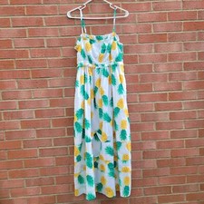 J. Crew Factory Pineapple squareneck ruffle maxi dress size 4 q4