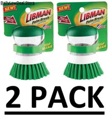 2 PACK - LIBMAN Dishwashing Palm Brush Sponge With Soap Detergent Container 1440