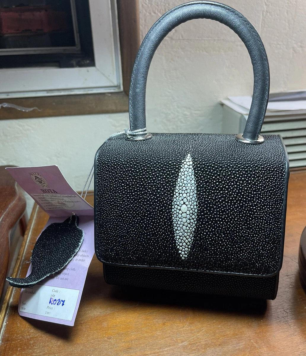Evening bag small handbag real galuchat and leather