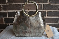 NWT 199 Patricia Nash Aria Shopper Satchel Vintage Leather Metallic Gold brown