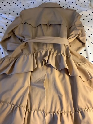simone rocha ruffled silk trench coat size 6 