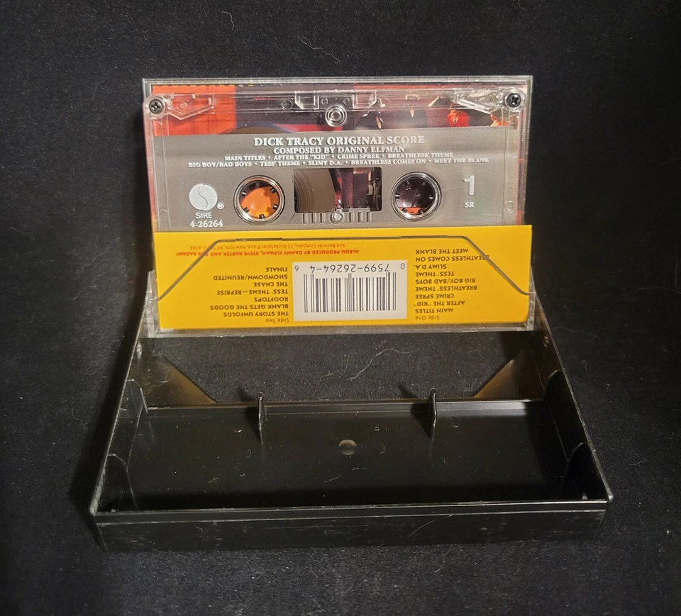 Vintage Cassette Tape DICK TRACY Movie Original Score Soundtrack Danny Elfman - Image 4 of 4