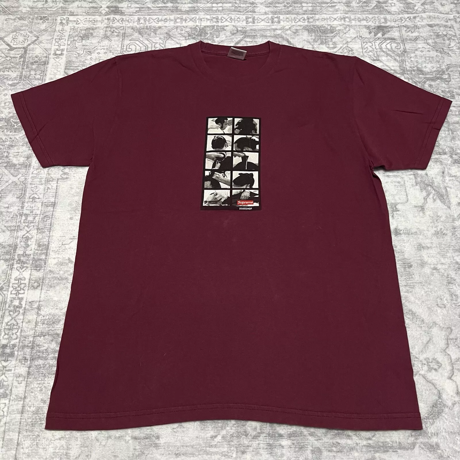 Tee shirt graphique Supreme Sumo Skate taille L bordeaux rare