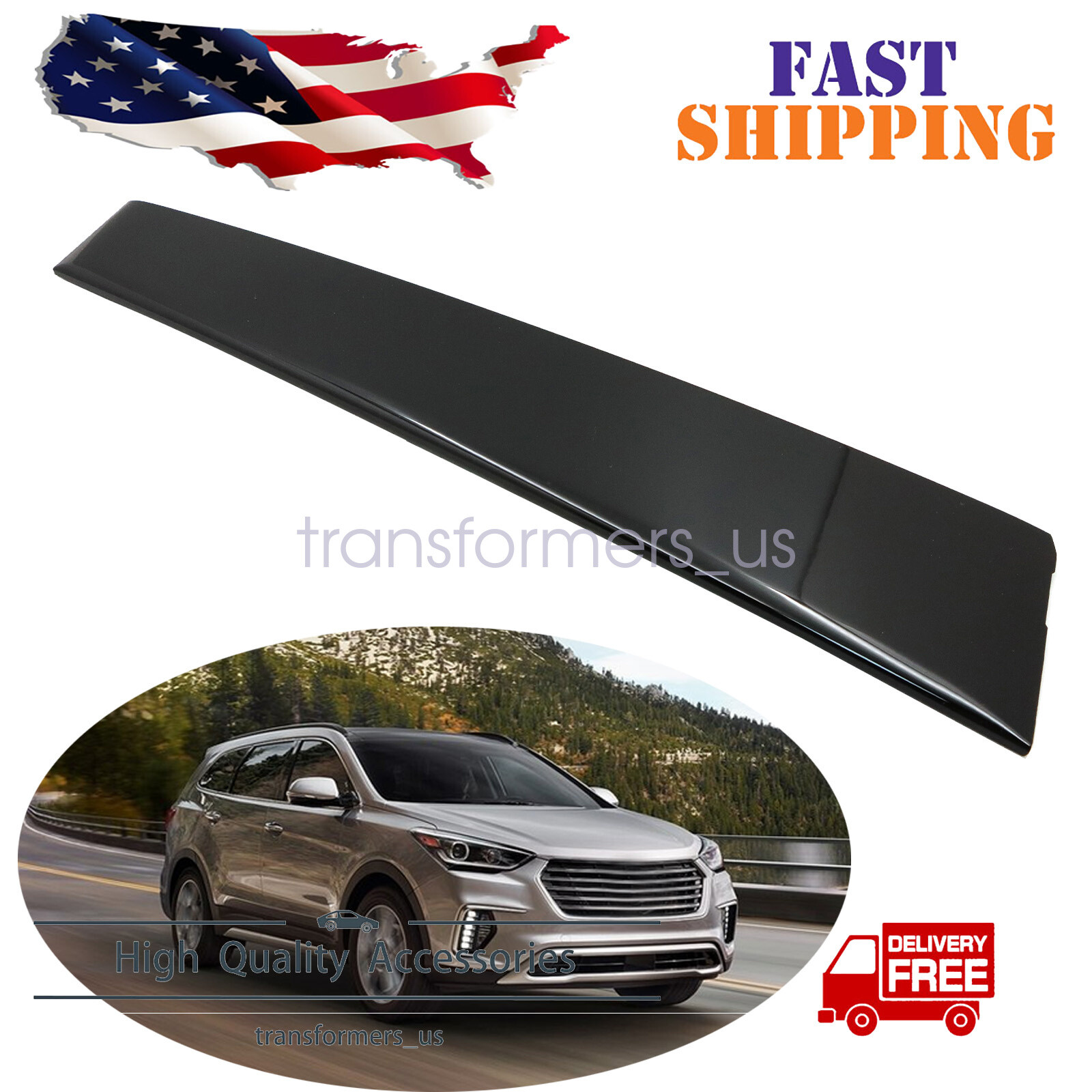 2013-2018 Santa Fe Left Driver Side Front Door Applique Window Trim