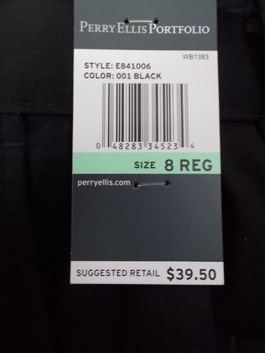 Pantalones de vestir negros para niños Perry Ellis portafolio $30 - $39.50 tallas 4 - 20 - Imagen 3 de 3