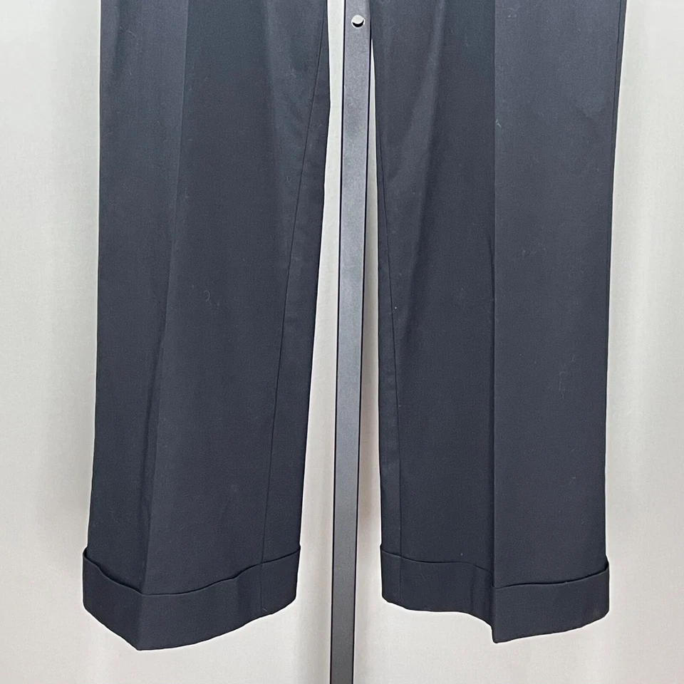 Pantalones Trina Turk Mujer 6 Negro Pierna Ancha Diseñador Vintage Clásico Foto 3 de 4