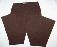 DG2 Diane Gilman 2 Pull On Stretch Pants - Dark Brown Reptile Print - M