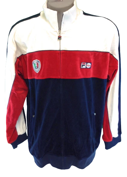 Mens Fila Italia Velour Red White Blue U23005 401 Sweat Track