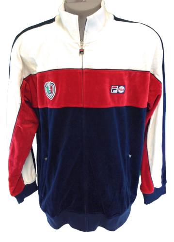 Mens Fila Italia Velour Red White Blue 