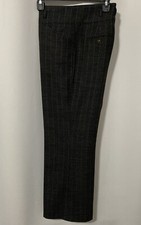 70s 80s Vintage Wide Leg Wool Sparkle Pin Stripe Pants Trousers SZ 10/12 Lined