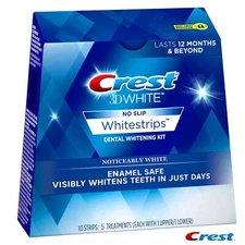 Crest 3D White Dental Whitening Brilliant ENAMEL SAFE 10 Strips 5 treatments