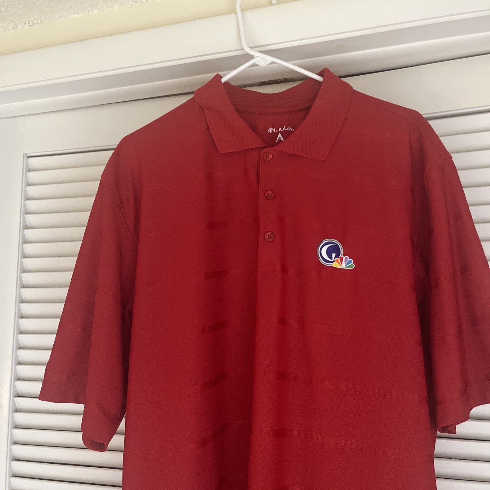 NBC Golf Logo Performance Polo Shirt Size XL Red eBay