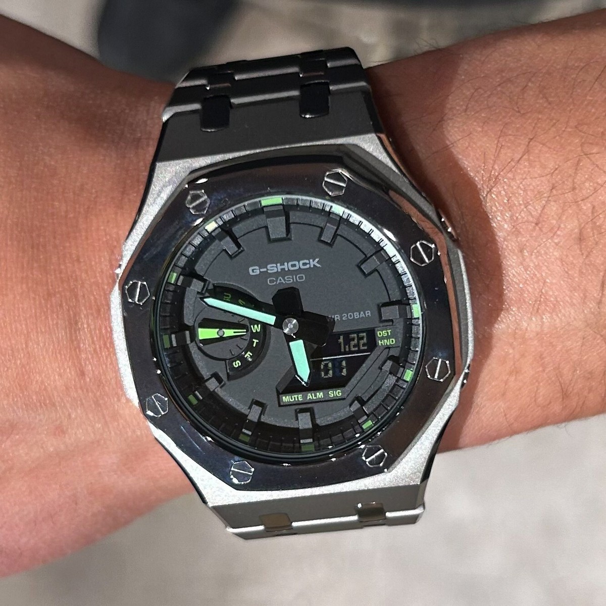 GA2100 Casioak New Custom G-Shock Royal Oak Stainless Steel Dark