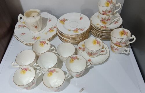 Antique Redfern & Drakeford Tea Set - Hand Coloured Floral - Picture 2 of 8