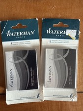 Waterman Ink Refill Cartridges 1 Pack - Black - NEW LOT OF 2