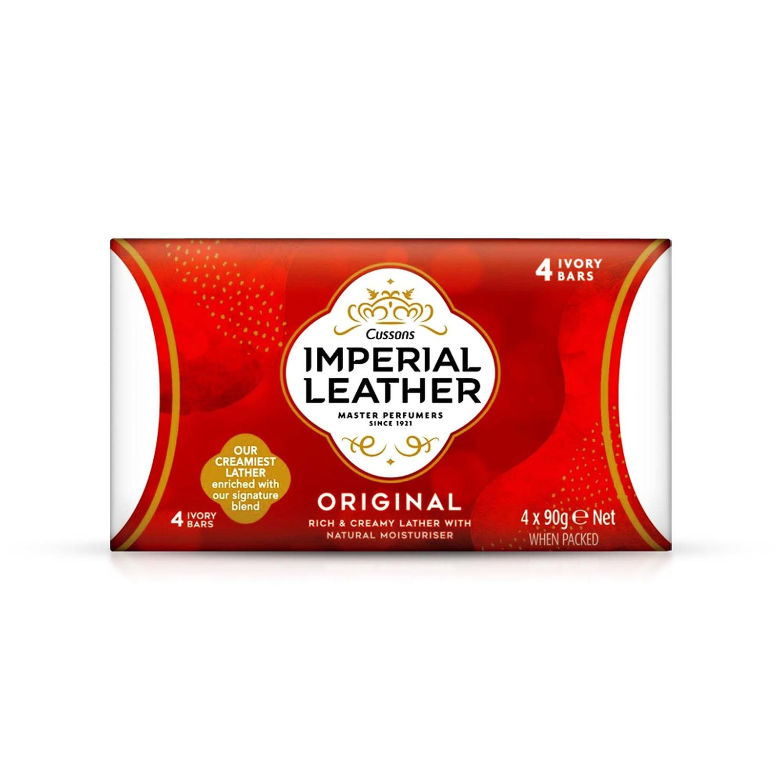 4 Bars Of Cussons Imperial Leather Original Bar Soap 90g - Rich & Creamy