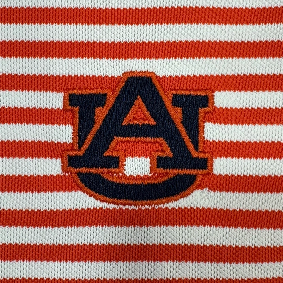 Camisa Polo Auburn University Tigers Naranja Rayas Para Hombre 2XL Cutter & Buck Foto 3 de 4