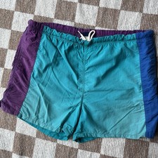 Vintage 90s Lands End Men's Color Block Swim Trunks Shorts - XL - Made in USA