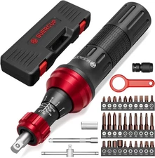 10-60In.Lb 1/4" Torque Screwdriver 36 PCS Set with T-Bar, Hex, Torx, and Phillip