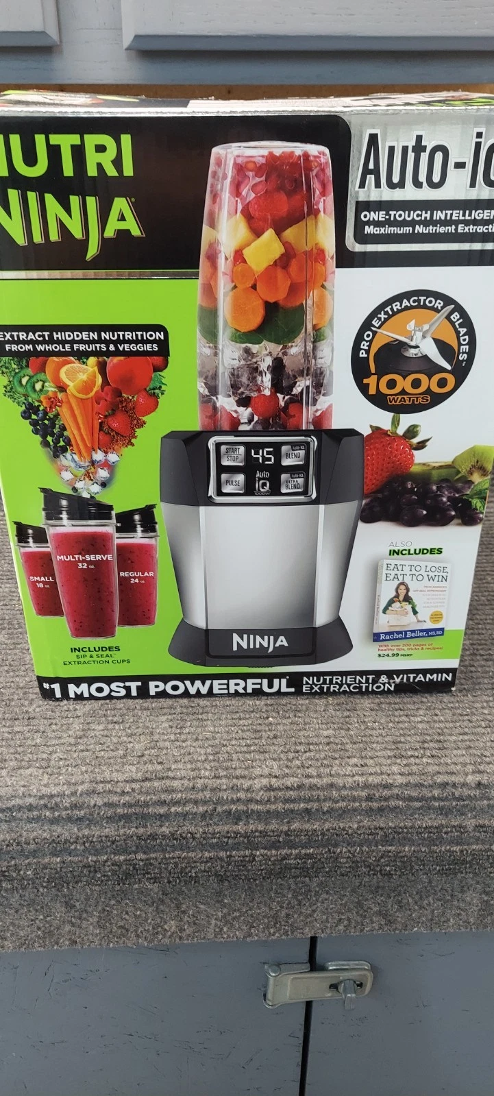 Nutri Ninja Pro BL482-30 Auto IQ 1000W, Pro Extractor Blade, 3 Sip & Seal Cups