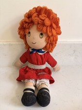 Little Orphan Annie Vintage Doll 12" Plush Applause 1982 Rag Doll musical