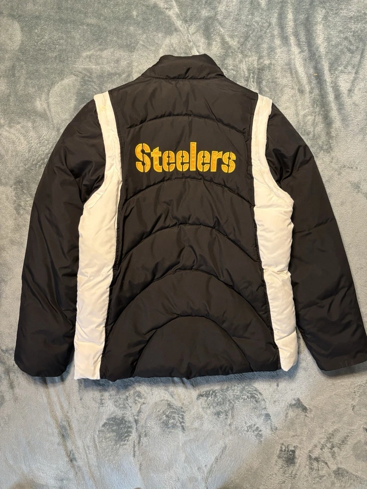 Mujeres NFL Reebok Steelers Invierno Abrigo Chaqueta Convertible Chaleco De Colección Puffer Talla S Foto 4 de 4