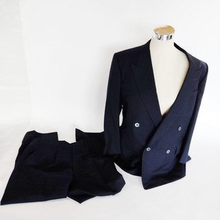 Celine Navy Blue Cotton Double Breasted Pant Suit Men's Italy 1094777