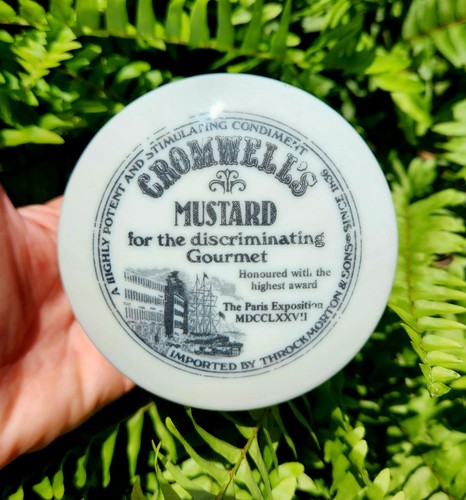 HTF Vintage CROMWELL'S Ceramic Lidded Mustard Pot Paris Exposition Advertising