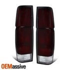 For 1986-1997 Nissan Truck Hardbody D21 Tail Lights Lamp Housing - Dark Red Len