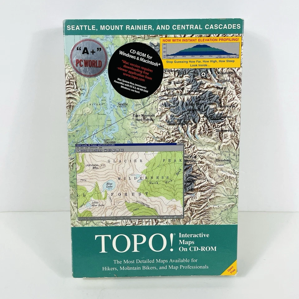 Topo! Interactive Maps on CD-ROM Seattle Mount Rainier and Central Cascades - Image 3 of 4