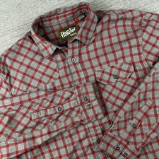 Howler Bros Plaid Flannel Men's Size Medium 60/40 Blend Red and Gray Long Sleeve