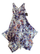 Simply Vera Vera Wang Dress Womens Size XS Multicolor Modern Blooms Lined NWT